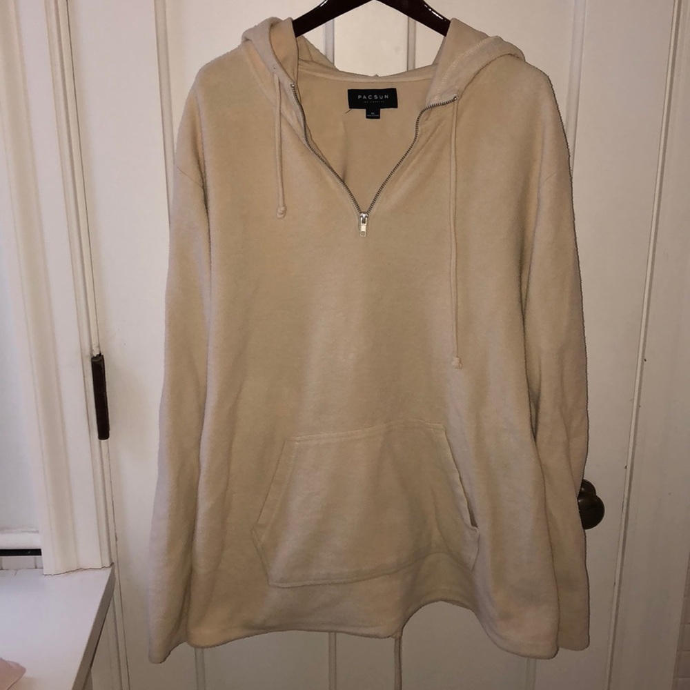 Cream Borg Quarterzip Pacsun Hoodie
